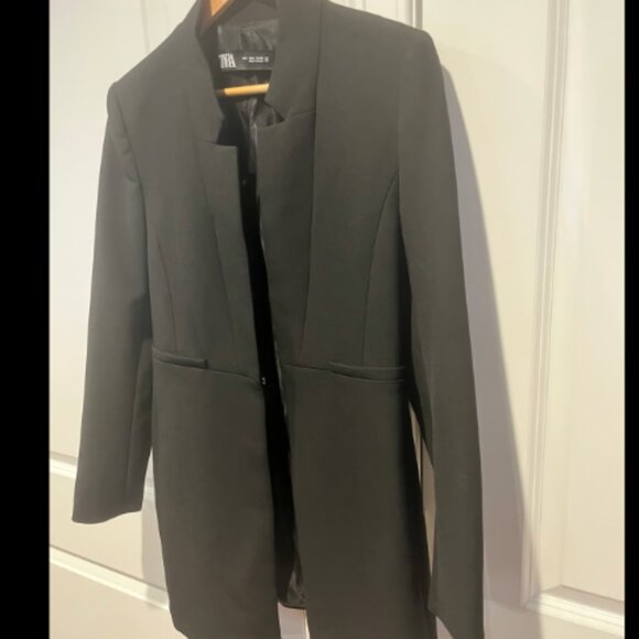 Zara - Inverted Lapel Blazer/ Jacket - Picture 2 of 6